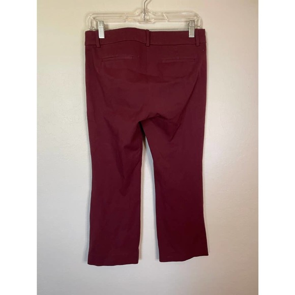 J. Crew | Maroon "Teddie" Cropped Mini Flare Trouser Size 2 - Picture 5 of 7